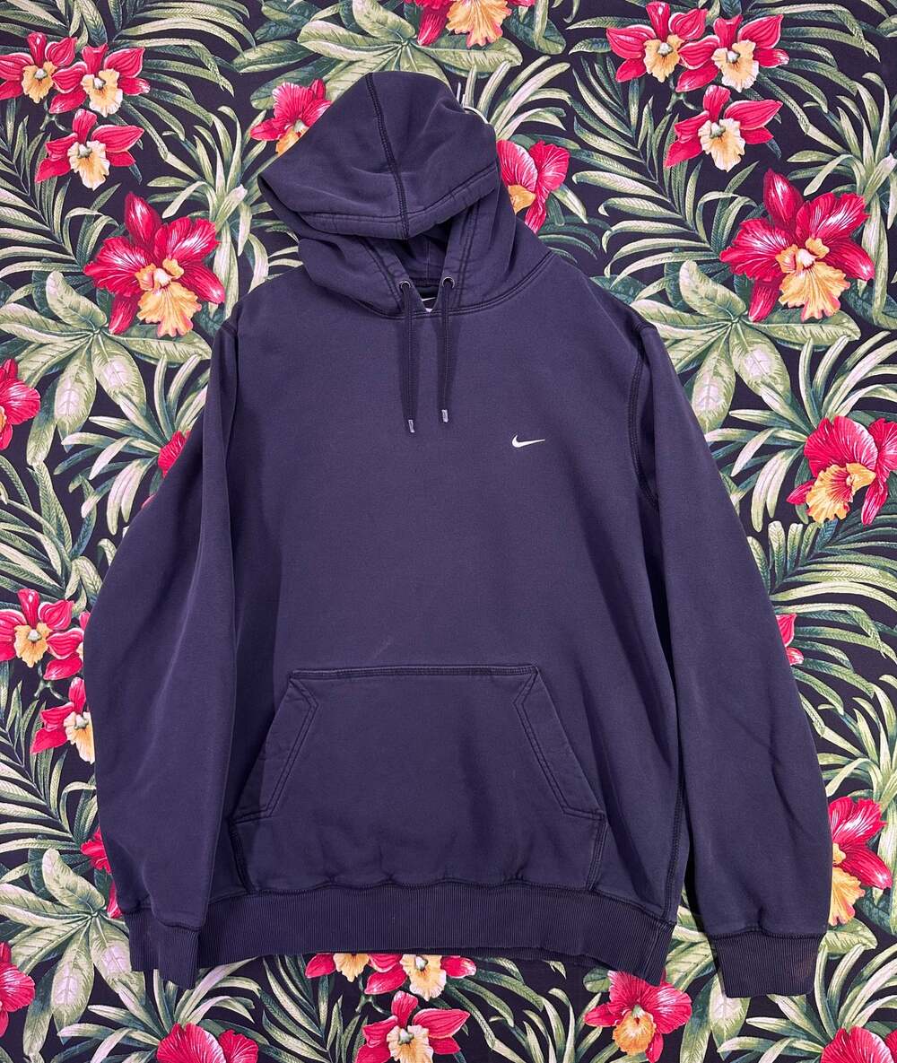 Nike Black Hoodie White Embroidered Swoosh Size XL